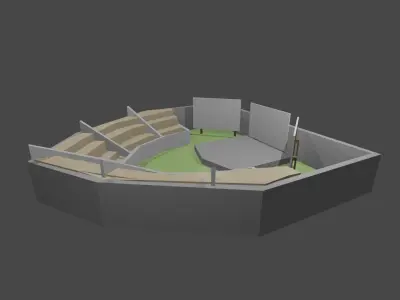 Amphitheater auditorium with circular seating area Free low-poly 3D model