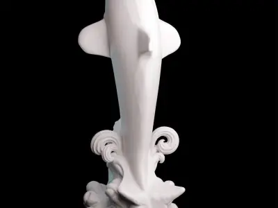 Dolphin Jumping Over Ocean Waves 3D print model
