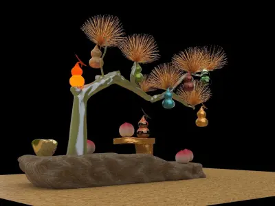 Chinese gourd tree   3D model purchase