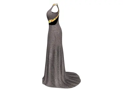 Luxury Evening Dress Low-poly 3D model