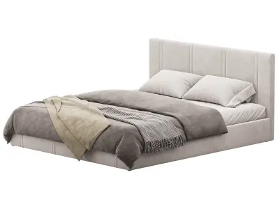  White eco leather bed 3D model