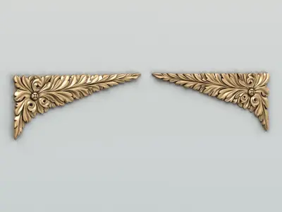 Carved decor corner 007 3D model