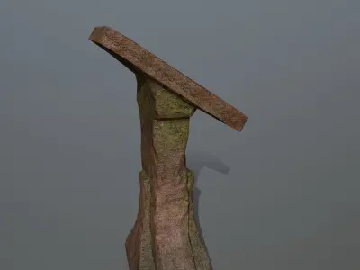 lectern wooden bench Low-poly 3D model