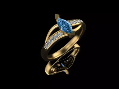 Marquise Sapphire Elegance Ring Free 3D print model