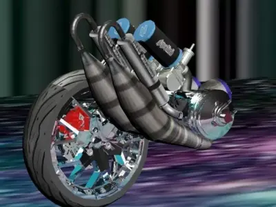 mbk booster nitro engine 3D print model