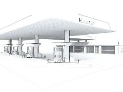 gas station 3D model 6