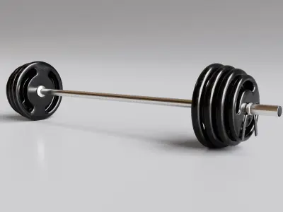 Gym Barbell 002 3D model