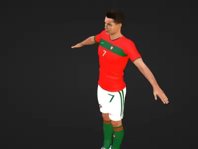 Cristiano Ronaldo - Portugal Low-poly 3D model