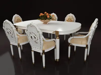table chairs set 156 3D model