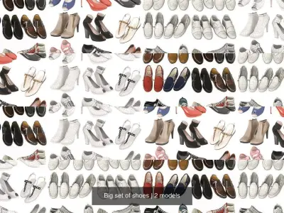 Big set of shoes 3D Model Pack