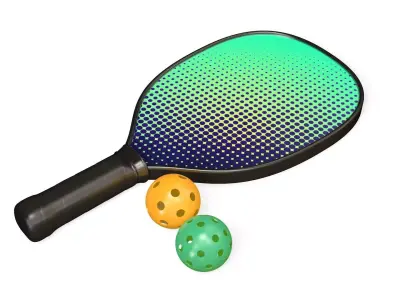 Pickleball set Paddle and Balls 3D model