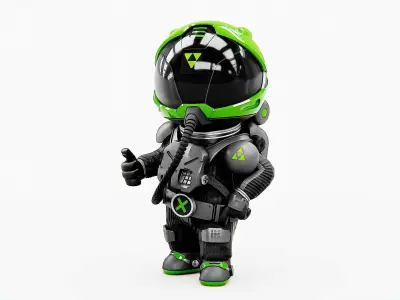 TOON ASTRONAUT S-680 Rigged for Unreal Engine - Unity - MIXAMO 3D model