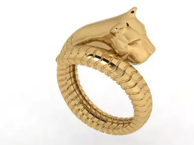 The Panther Ring 3D print model