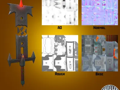 Low poly stylized war sword model Low-poly 3D model