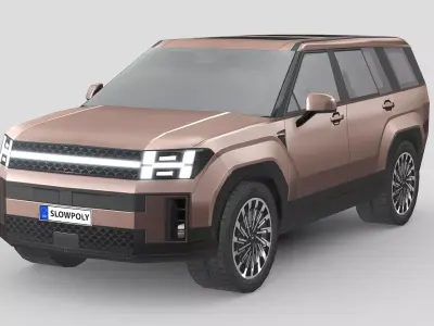 Hyundai Santa Fe 2024 Low-poly 3D model