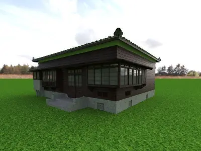 Traditional Japanese House wood design 3D print model
