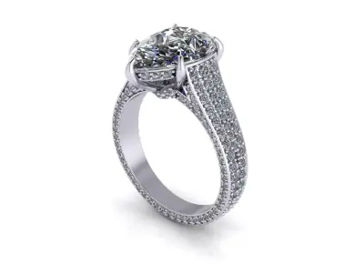Women Diamond Fashion Ring R4 3D print model