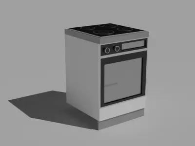 FREE Kitchen Oven or Cooker with hob Free low-poly 3D model