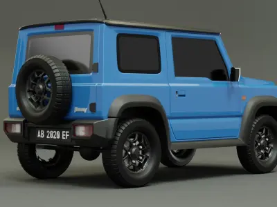 SUZUKI JIMNY 2019 - Brisk Blue Metalic 3D model