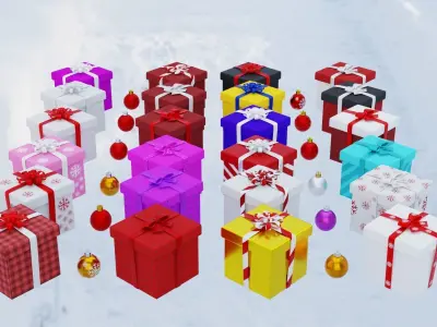 Gift Box Low-poly 3D model