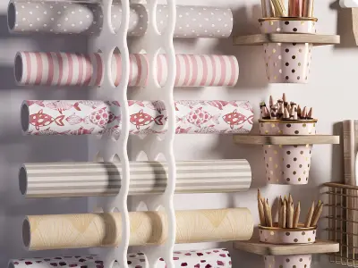 Ikea SKADIS Pegboard and Decoration for Teenagers and Kids 05 3D model