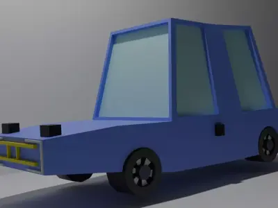Wobble Wagon Blue Free low-poly 3D model
