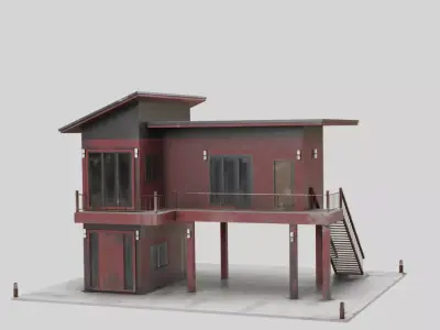 Modern Elevated House 3D model