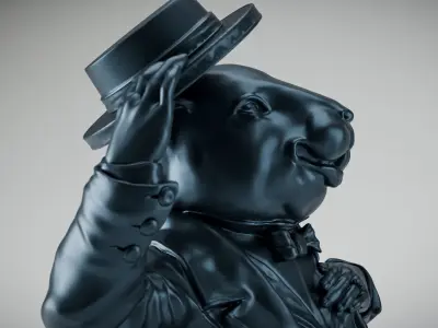 Beaver Statue 3D Model 3D model