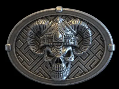 skull belt buckle demon  vol4 3D print model