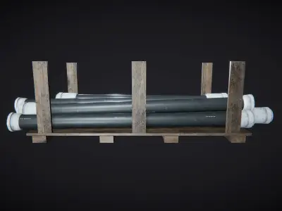 Construction Pipe Stack 01 3D model