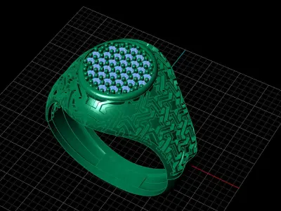 Print Ready STL 3DM  Gents Rings Diamond Men Ring  3D print model 49