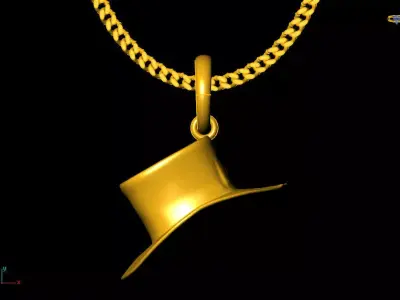 hat pendant charms - one inch pendant 3D print model