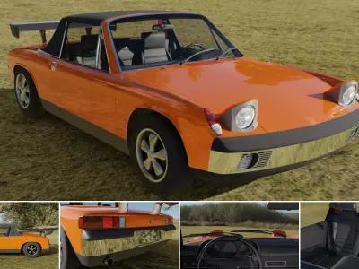 Porsche 914-6 with Engine Sounds Low-poly 3D model