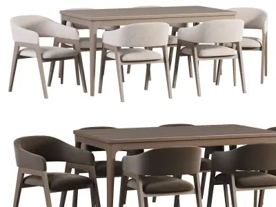 Chelsi Chair and Table Low-poly 3D model