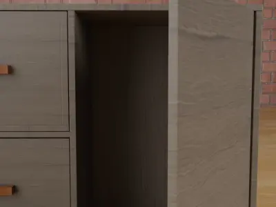 Wooden cabinet design 3D model