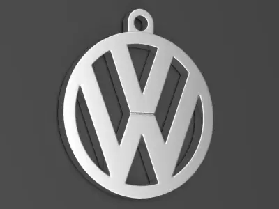 volkswagen logo key ring 01 3D print model