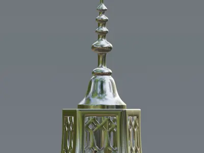 Antique Moroccan metal lantern 3D model