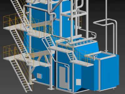 Preheating boiler Low-poly 3D model