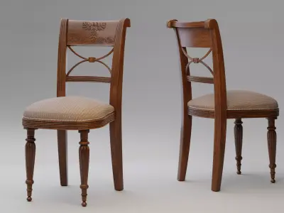 Classic Vintage Chair Low-Poly Low-poly 3D model