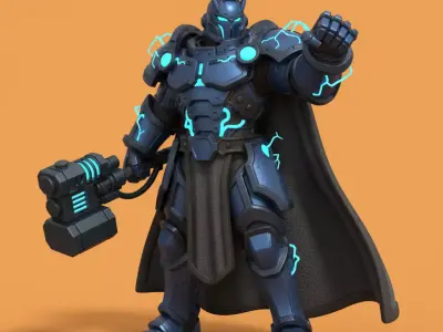 Grimdark Gothic Sci-Fi Execution Guard Miniature Free 3D model