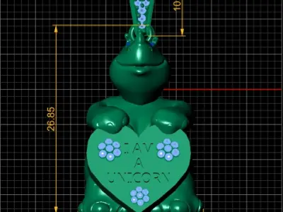 RHINO ANIMAL PENDANT 3D PRINTABLE MODEL  3D print model