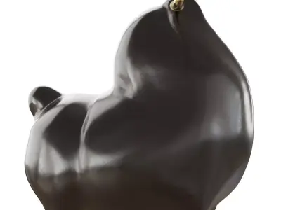Abstract metal bull figurine 3D model