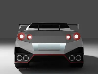 Low Poly Nissan GTR Low-poly 3D model