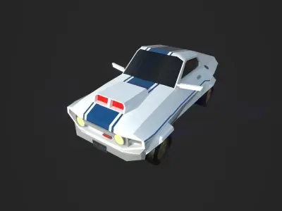 Low poly GT-500 Car Low-poly 3D model
