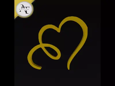 Simple Heart Symbol - 2D Art Free 3D print model 2