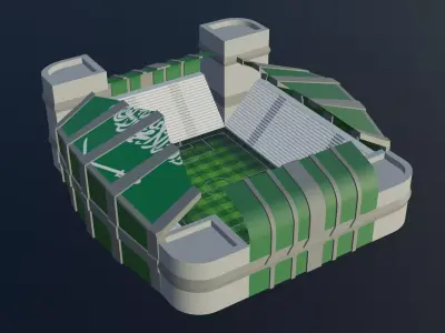 Football Stadium - Saudi Arabia Low-poly 3D model