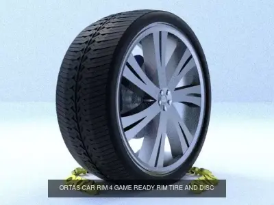 ORTAS CAR RIM 3 AND 4 GAME READY RIM TIRE AND DISC 3D Model Pack