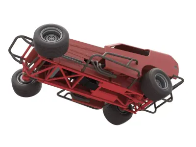 Vintage Dirt Modified stock car V4 while turning Scale 1 to 25 3D print model