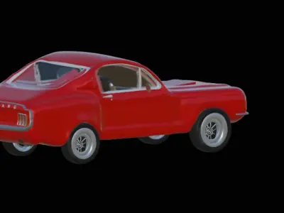 1967 Ford Mustang Fastback Low-Poly 3D Car Model Low-poly 3D model