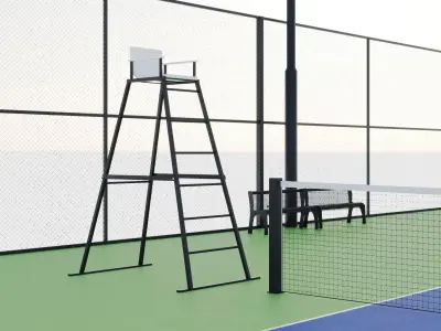 Tennis Court Blue 3D model